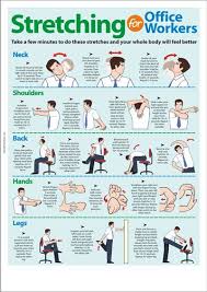 Exercise Made Fun And Safe Work Safety Stretching Posters Workout At Work Office Exercise Exercise