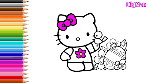 Easter colouring easter hello kitty coloring. Happy Easter With Hello Kitty Coloring Pages For Children Youtube
