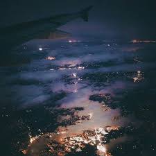 Beautiful Night Sky Plane Travel Clouds Airplane View Travel Adventure