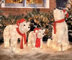 Set Of 3 Lighted Christmas Santa Polar Bears Display Outdoor Holiday Yard Decor Ebay 2 Animated Christmas Christmas Lights Indoor Decor Polar Bear Christmas