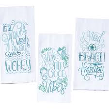 Towels are not only practical, functional additions to your home. Beach Sayings Kitchen Towels