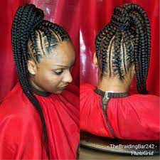 Feed In Braids Ponytail Feed In Braids Ponytail Braided Cornrow Hairstyles Natural Hair Styles