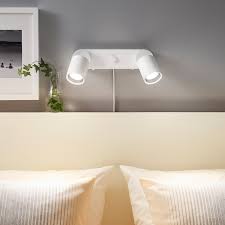 Nymane Wall Lamp Double With Light Bulbs White Ikea