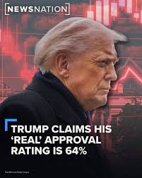 What a bunch of crap! 🤔 [NEWSNATION] TRUMP CLAIMS HIS 'REAL' APPROVAL  RATING IS 64%