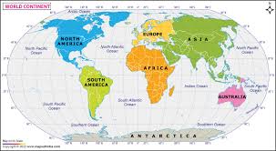 world continent map continents of the world