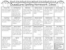 Free Creative Spelling Homework Ideas Color And B W Student Chart