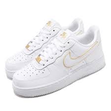 Nike Wmns Air Force 1 07 Ess Af1 White Gold Women Shoes Sneakers Ao2132 102 Ebay In 2020 Nike Air Shoes Gold Nike Shoes Nike Shoes Air Force
