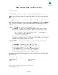 Signing a lease or rental agreement faq learn about the laws that cover security deposits, rent increases, and late fees. Free Printable Basic Rental Agreement Templates At Allbusinesstemplates Com