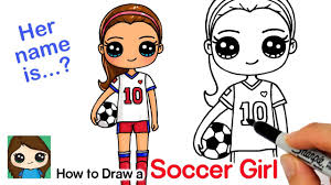 How To Draw A Soccer Player Cute Girl Kawaii Girl Drawings Cute Drawings Cute Girl Drawing