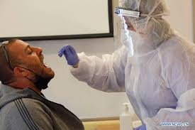 Israeli Medical Workers Take Swab Samples For Covid 19 Tests Xinhua English News Cn