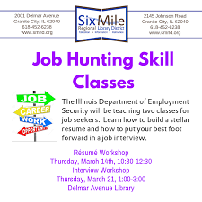 The Illinois Department Of Employment Security Will Be Hosting 2 Events For Job Seekers The First Workshop On Res Education Information Job Hunting Job Seeker