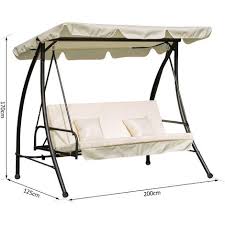 Double person camping tent hanging hammock bed with. Outsunny 3 Seat Swing Chair 2 In 1 Hammock Bed Patio Garden Cushion Outdoor W Canopy