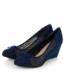 Wide Fit Navy Lace Wedges Navy Wedding Shoes Wedge Wedding Shoes Best Bridal Shoes