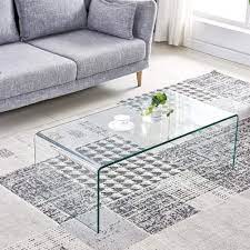 The oak wood legs add warmth, and the clear tempered glass top is perfect for making the most of even the smallest spaces. China Coffee Tables Tempered Glass Modern Decor Clear Coffee Table Glass For Living Room Easy To Clean And Safe Rounded Edges China Tempered Glass Building Glass