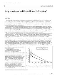 Pdf Body Mass Index And Blood Alcohol Calculations