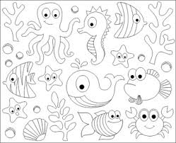 See more ideas about clip art, aquatic, under the sea. Under The Sea Black And White Clip Art Fishes Whale Crab Seahorse Clip Art Quiet Book Templates Coloring Pages