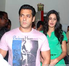 Bollywood actors Salman Khan and Katrina Kaif on the sets Dance India Dance  Little Champs promotion film Ek Tha Tiger Mumbai | Dinodia Photo Library