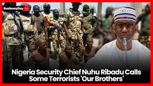 Mallam Nuhu Ribadu, National Security Adviser of Nigeria, who sparked national controversy by calling terrorists our brothers while advocating for dialogue over military force