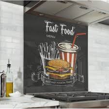 Fond De Hotte Menu Fast Food Verre Et Alu Credence Cuisine Deco Credence Cuisine Menu Fast Food Recettes Rapides