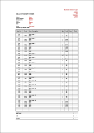 Download a bill of materials template to use in excel. Bill Of Quantities Template Australia Archives Digital Documents Direct Templates