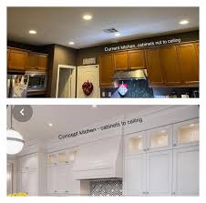 If your kitchen has sufficient space to install a number of cabinets, you have the luxury of choosing if your cabinets will touch the ceiling or not. Kitchen Remodel Any Reason Not To Extend Current Upper Cabinets To The Ceiling Homeimprovement