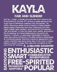 Kayla Personalized Name Print Typography Print Detailed Name Definitions Numerology Calculated Destiny Traits Educ Names With Meaning Ohbabynames Names