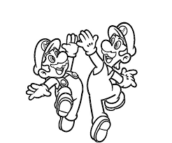 Coloring pages for mario bros (video games) ➜ tons of free drawings to color. Mario And Luigi High Five Coloring Pages Download Print Online Coloring Pages For Free Color Nimbus