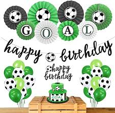 Able centerpieces, soccer ball cutouts, banners, streamers, and other decorations give you an awesome scoring opportunity with guests of all ages. Amazon Com Hombae Soccer Birthday Party Decorations Supplies Soccer Ball Birthday Party Supplies Soccer Ball Birthday Banner Cake Topper Balloons For Girls Boys Kids 1st 2nd 3rd 4th Bday Decor Toys
