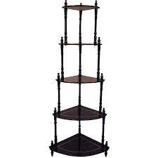 Solid wood & veneer bookcase fits nicely against the corner. Ore International Traditional Decorative 5 Tier Corner Shelf Cherry Walmart Com Walmart Com