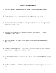 Navigate to the page 3. Density Practice Problems