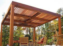 Modern Louvered Garden Pergola Options 18 L X 14 W No Privacy Panels Mobile Louvers Redwood 9ft H No Electrical Wir Modern Pergola Diy Pergola Pergola