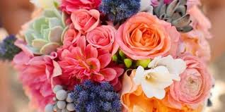 Spray roses, poppies, small ranunculus, garden succulent, tulip, carnation, ranunculus, alstroemeria and gerbera daisy. Wedding Bouquet Ideas Inspiration Handspire