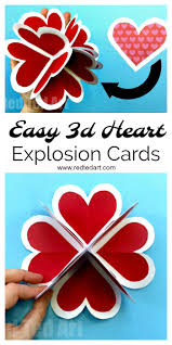 When you open the card, the heart will pop up at you. Heart Pop Up Valentine Card Red Ted Art Make Crafting With Kids Easy Fun