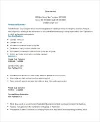 sample caregiver resume templates in ms