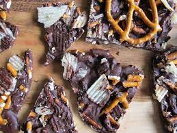 Smoked Salt Pretzel And Potato Chip Chocolate Bark Recipe Recipe Bark Recipe Chocolate Bark Recipe Chocolate Bark