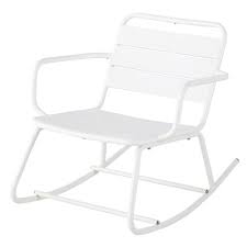 Schaukelstuhl metall gartenschaukelstuhl schwingstuhl outdoor sessel relaxstuhl. Schaukelstuhl Fur Den Aussenbereich Aus Weissem Metall Batignolles Maisons Du Monde