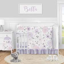 4 Pc Blush Pink Grey And White Watercolor Floral Baby Girl Crib Bedding Set By Sweet Jojo Designs Rose Flower Polka Dot Walmart Com