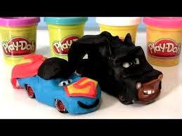 Playdoh Superheroes Cars Batmobile Bat Mater Batman Vs Superman Lightning Mcqueen Play Dough Pixar Youtube