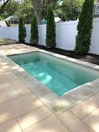 Flush Installation Of Ivory Soake Pool Perfect For Lounging Small Pool Design Small Pools Small Backyard Pools