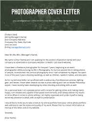 And now, the moment you've all been waiting for…a sample cover letter to show you how to put it all together! Photographer Cover Letter Example Writing Tips Resume Genius