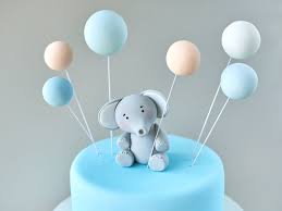 Cute Baby Elephant Fondant Cake Topper And 6 Fondant Balloons 3d Edible Cake Topper Birthday Baby Shower Edible Cake Topper Personalized Elephant Cake Toppers Baby Shower Cake Topper Edible Cake Toppers