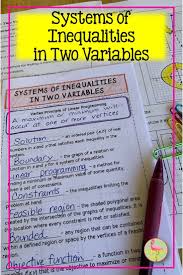 Systems Of Inequalities In 2020 Precalculus Linear Programming Guided Notes