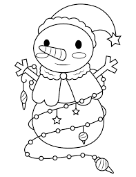 Boao 45 pieces christmas unfinished ornaments snowflake reindeer wooden ornaments christmas hanging embellishment crafts with ropes for diy christmas decoration supplies. Printable Snowman With Christmas Ornaments Coloring Page