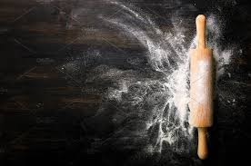 Baking Background With Free Space For Your Text Rolling Pin And Flour On Black Table Copy Space Top View In 2020 Food Background Wallpapers Baking Rolling Pin