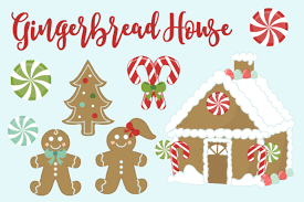 Download Gingerbread House Christmas Cookie Set Graphic By Sonyadehart Creative Fabrica PSD Mockup Templates