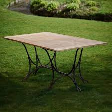 Teak garden furniture folding table with 4 folding chairs. Wrought Iron Teak Garden Table Susie Watson Designs Susie Watson Designs