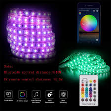 Xunata Led Strip Lights Bluetooth Control Rgb 110120v Smd 5050 60 Leds M Waterproof Rope Light Strip With 24key Led Strip Lighting Android Music Strip Lighting
