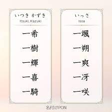 一 を使った男の子の名前 子供 名付け 古風 名前 名前