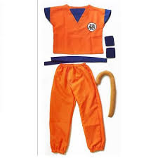 Dragon Ball Z Suit Goku Halloween Fancy Costumes Top Pant Belt Tail Wrister Wig Goku Cosplay Costumes Dragon Ball Dragon Ball Z
