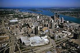 Old Downtown Detroit Photos Downtown Detroit View Looks North Toward Belle Isle And The Aerial Photograph Aerial Detroit